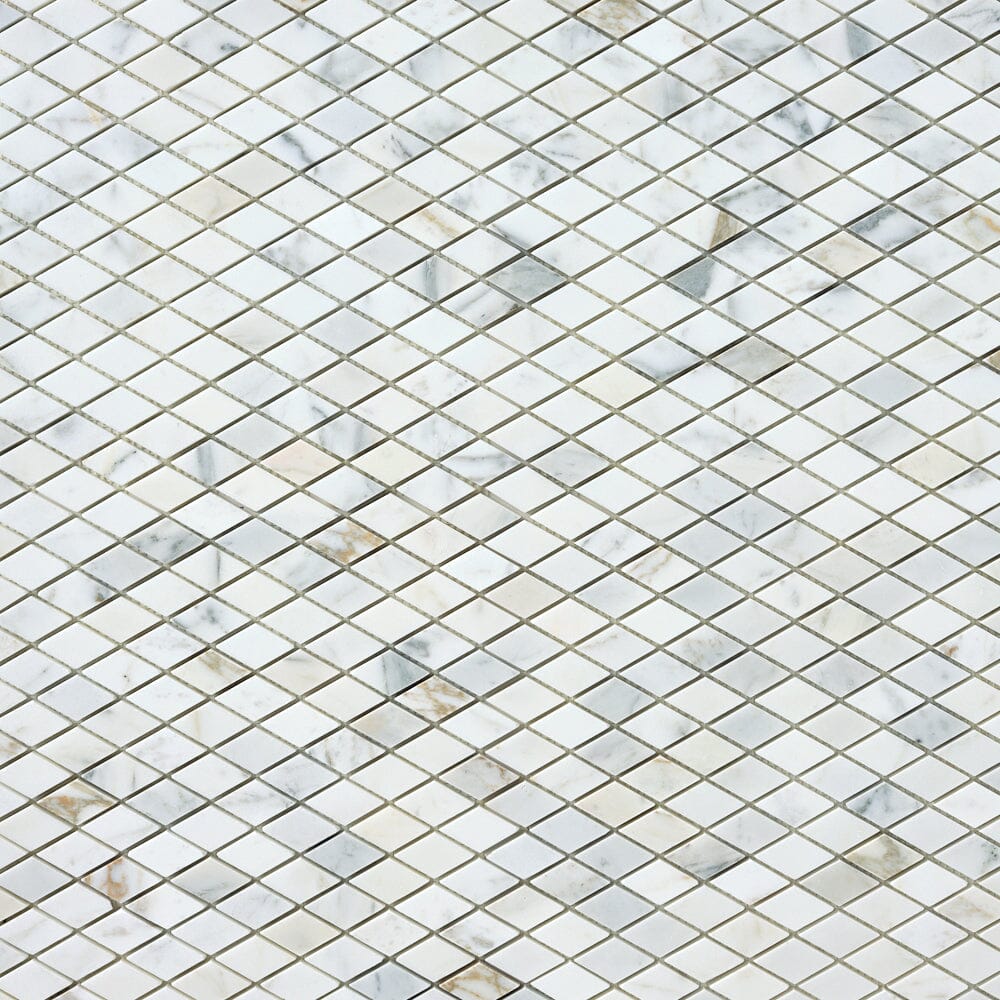 Calacatta Gold Diamond 1x2 Polished/Honed Marble Mosaic Tile close-up