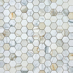 Load image into Gallery viewer, Calacatta Gold 2&quot; Hexagon Marble Mosaic Flooring Tilezz 
