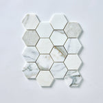 Load image into Gallery viewer, Calacatta Gold 3&quot; Hexagon Marble Mosaic Flooring Tilezz 
