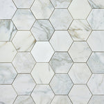 Load image into Gallery viewer, Calacatta Gold 5&quot; Hexagon Marble Mosaic Tilezz 
