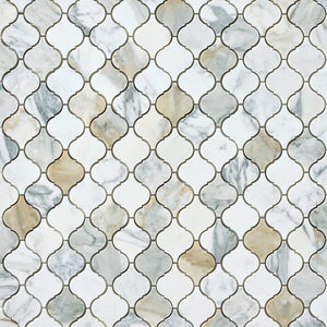 Calacatta Gold Arabesque Marble Mosaic Flooring Tilezz 