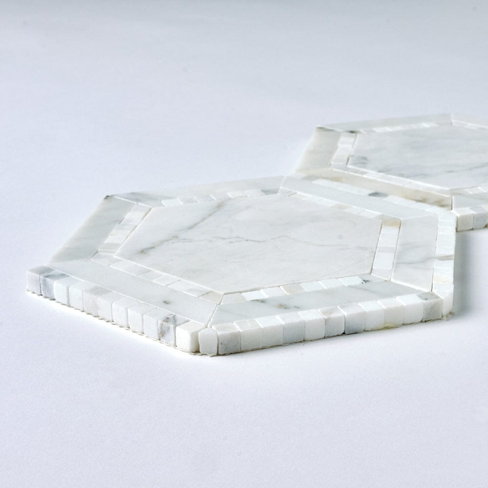 Calacatta Gold 8x9 Milano Hex Marble Mosaic Tile Tilezz 