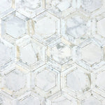 Load image into Gallery viewer, Calacatta Gold 8x9 Milano Hex Marble Mosaic Tile Tilezz 
