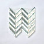 Load image into Gallery viewer, Calacatta Gold &amp; Green Grand Chevron Marble Mosaic Flooring Tilezz 
