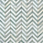 Load image into Gallery viewer, Calacatta Gold &amp; Green Grand Chevron Marble Mosaic Flooring Tilezz 
