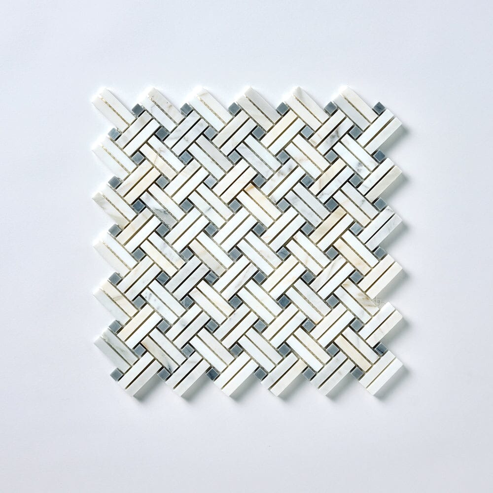 Calacatta Gold & Gray Dimensions Marble Mosaic Flooring Tilezz 