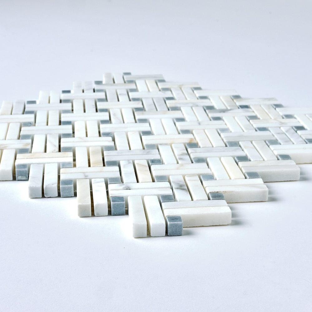 Calacatta Gold & Gray Dimensions Marble Mosaic Flooring Tilezz 