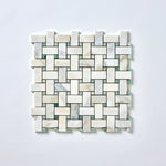 Load image into Gallery viewer, Calacatta Gold &amp; Green Basketweave Marble Mosaic Flooring Tilezz 
