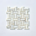 Load image into Gallery viewer, Calacatta Gold Kenzy Basketweave Marble Mosaic Flooring Tilezz 
