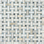 Load image into Gallery viewer, Calacatta Gold &amp; Gray Kenzy Basketweave Marble Mosaic Flooring Tilezz 
