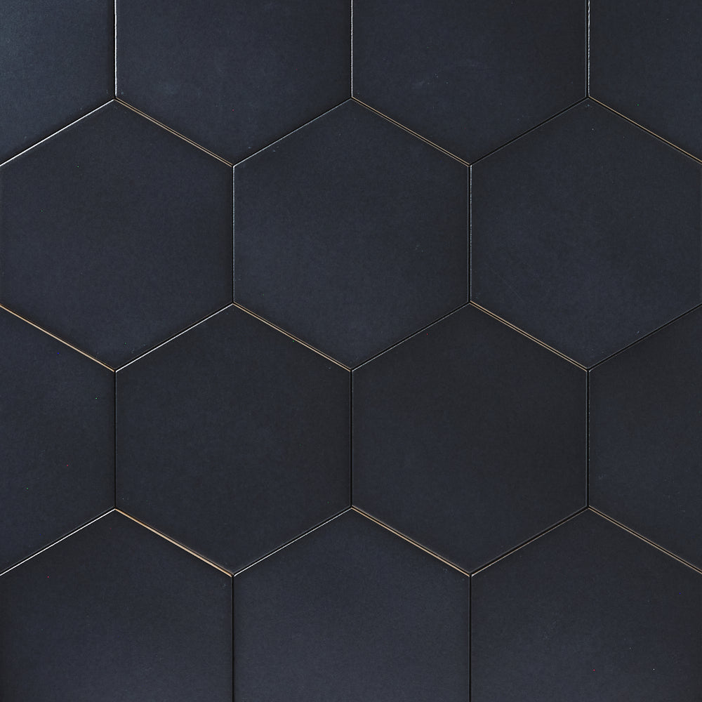 Madrid Black 8x9 Hexagon Matte Porcelain Tile Flooring Tilezz 