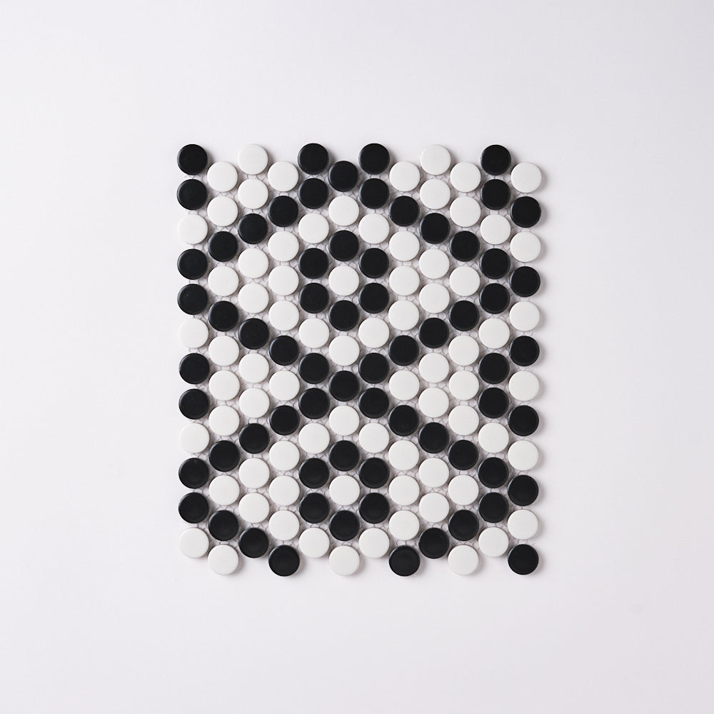 Simple Black and White Flower Hexagon Ceramic Mosaic Matte – Tilezz