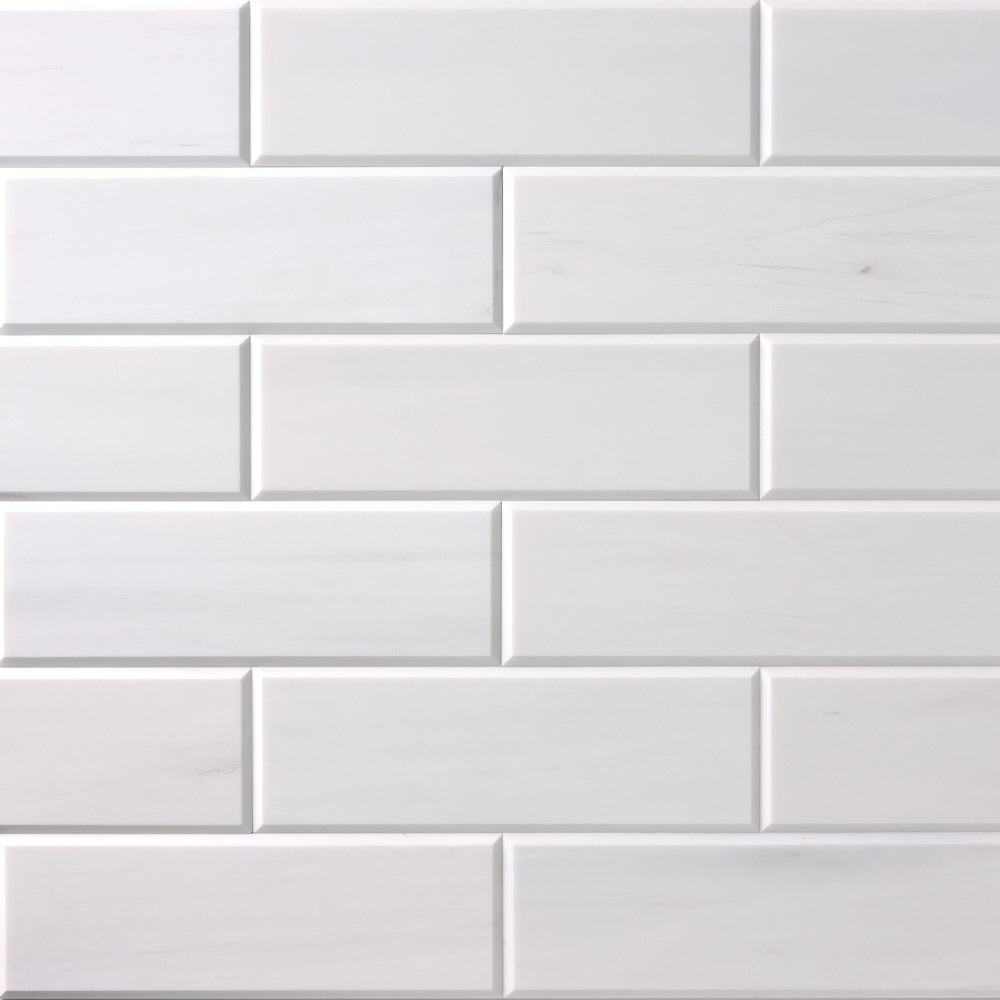 Bianco Dolomite 4x12 Beveled Polished/Honed Subway Tile Flooring Tilezz 