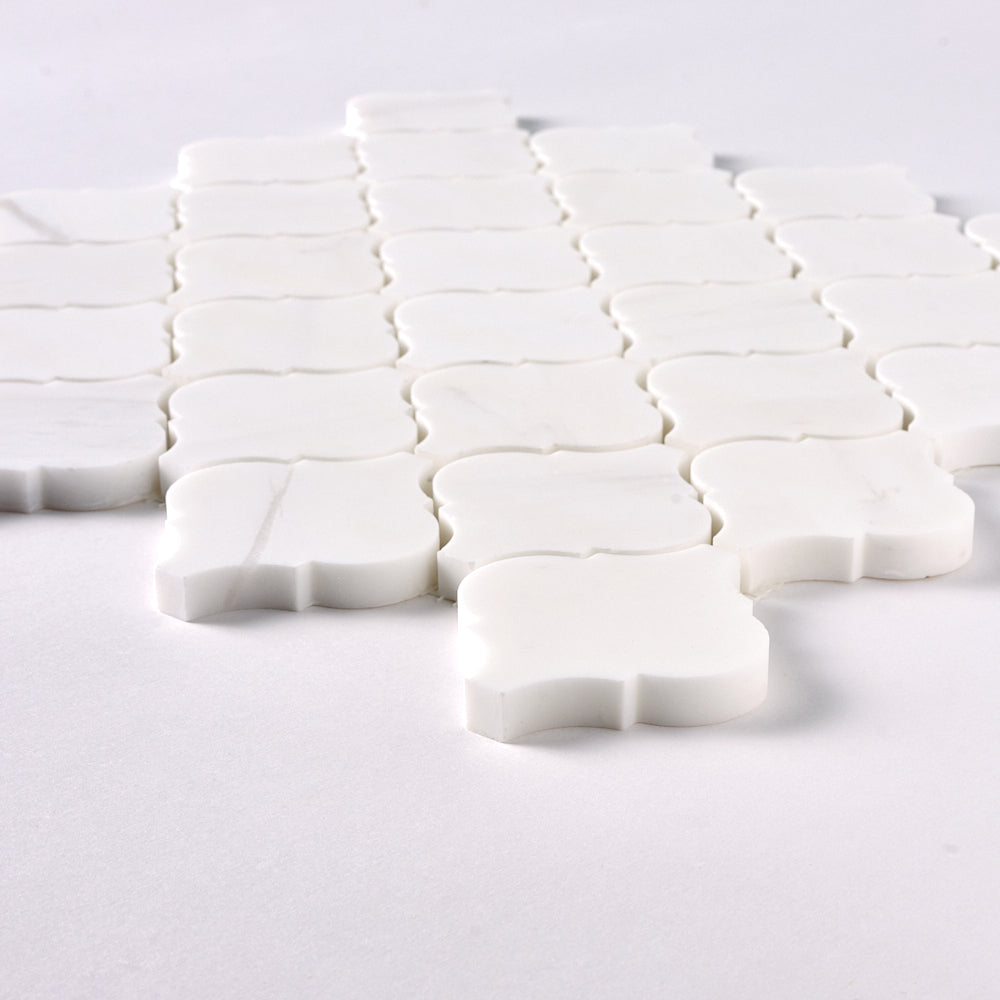 Bianco Dolomite 3" Lantern Mosaic Polished/Honed Flooring Tilezz 
