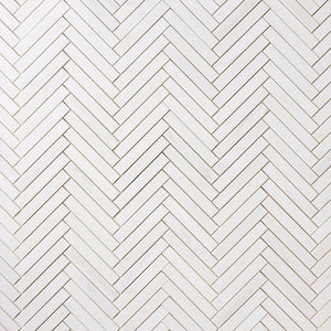 Bianco Dolomite 1x6 Herringbone Mosaic Polished/Honed Flooring Tilezz 