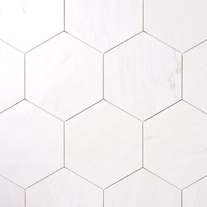 Bianco Dolomite 10" Hexagon Polished/Honed Flooring Tilezz 