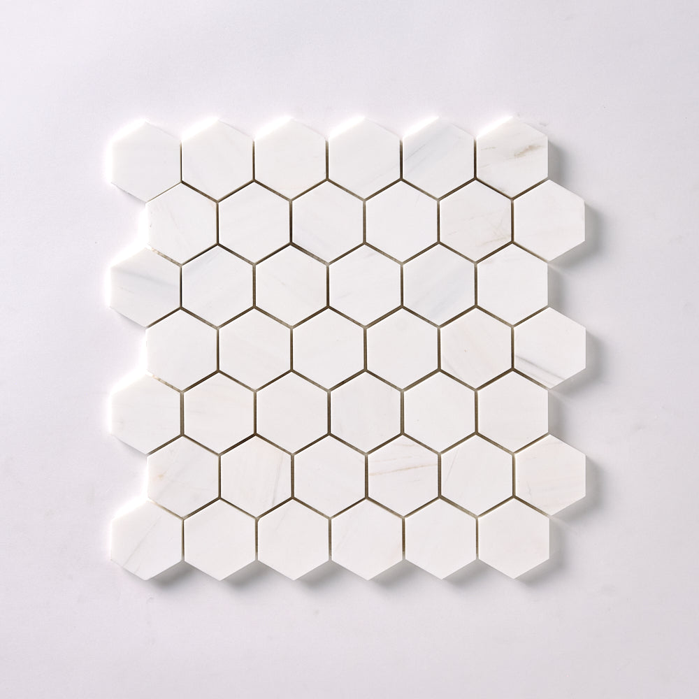 Bianco Dolomite 2" Hexagon Mosaic Polished/Honed Flooring Tilezz 