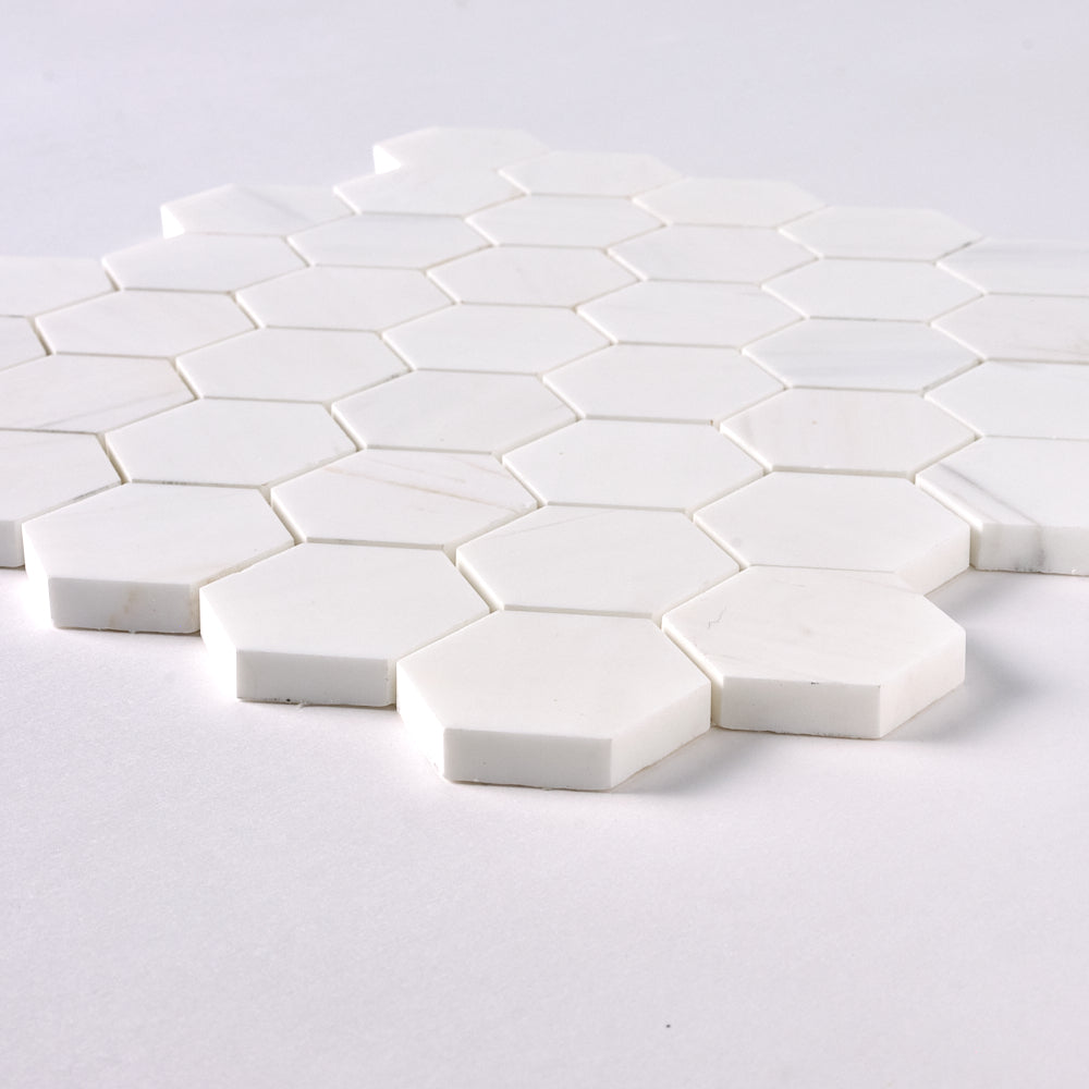 Bianco Dolomite 2" Hexagon Mosaic Polished/Honed Flooring Tilezz 