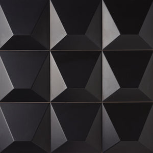 Voyage Black 3D Block 6x6 Ceramic Tile Matte Tilezz 