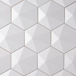 Load image into Gallery viewer, Voyage Blanco Hexagon 3D 6x7 Ceramic Tile Tilezz 
