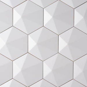 Voyage Blanco Hexagon 3D 6x7 Ceramic Tile Tilezz 