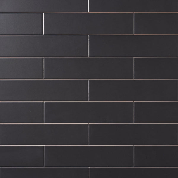 Venice Black 4x24 Porcelain Tile Matte