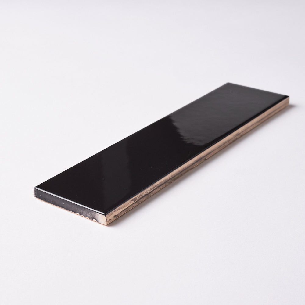 Venice Black 2x10 Ceramic Tile Glossy Tilezz 