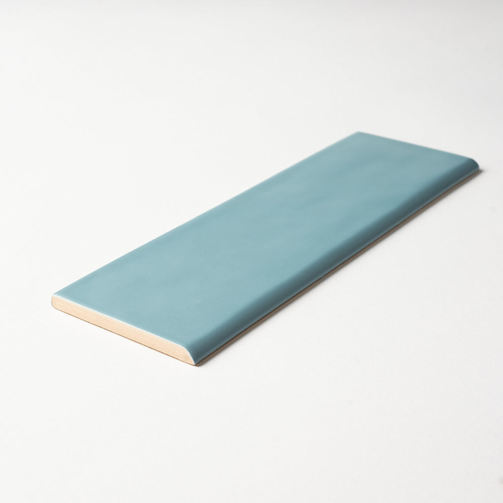 San Fran Volga Blue 3x10 Bullnose Ceramic Tile Matte Flooring Tilezz 