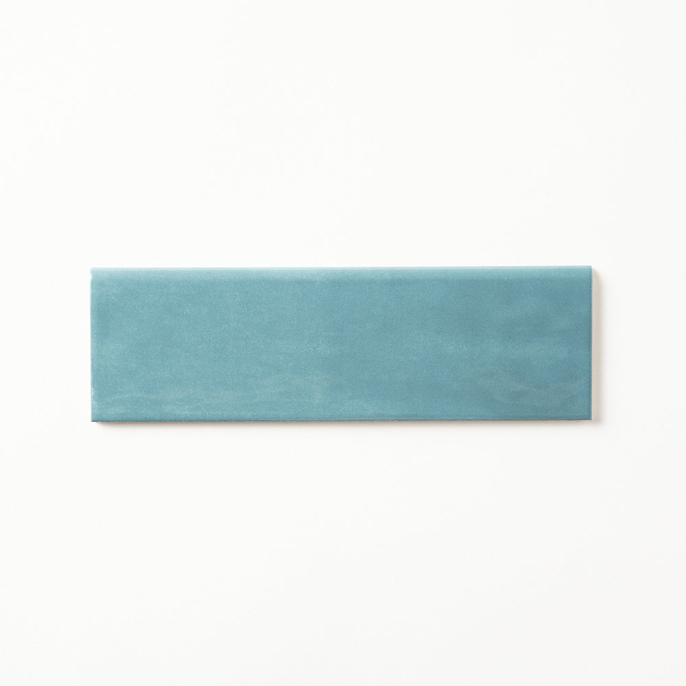 San Fran Volga Blue 3x10 Bullnose Ceramic Tile Glossy Flooring Tilezz 