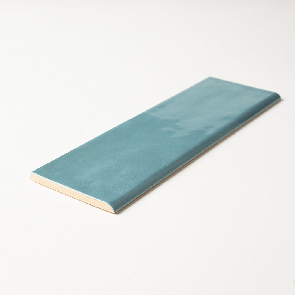 San Fran Volga Blue 3x10 Bullnose Ceramic Tile Glossy Flooring Tilezz 