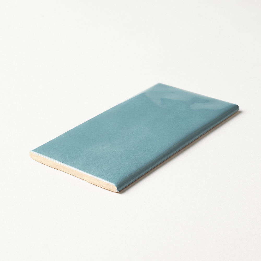 San Fran Volga Blue 3x6 Bullnose Ceramic Tile Glossy Flooring Tilezz 