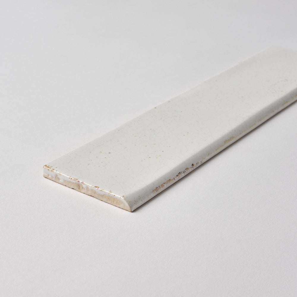 San Fran White Crackled 3x12 Bullnose Ceramic Tile Glossy Flooring Tilezz 