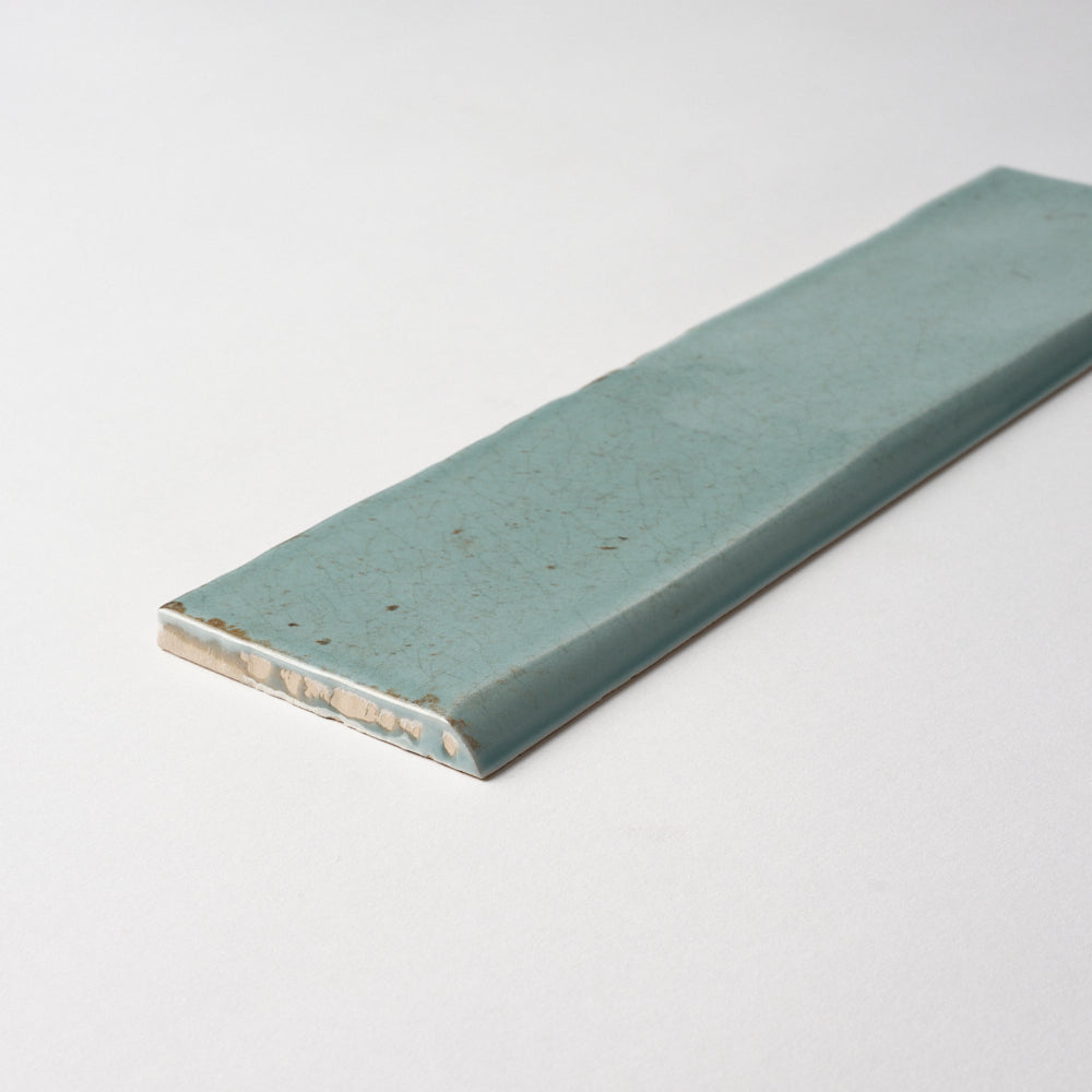 San Fran Aqua Crackled 3x12 Bullnose Ceramic Tile Glossy Flooring Tilezz 