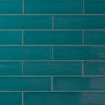 Load image into Gallery viewer, Chanelle Peacock Green 3x12 Ceramic Tile Glossy Tilezz 
