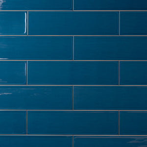 Chanelle Sapphire Blue 4x16 Ceramic Tile Glossy Tilezz 