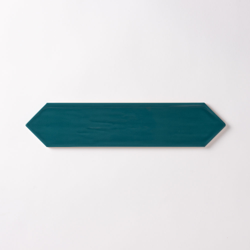 Chanelle Peacock Green 3x12 Picket Ceramic Tile Glossy Tilezz 