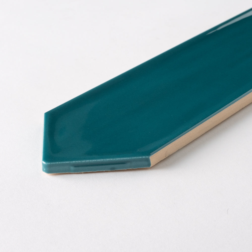 Chanelle Peacock Green 3x12 Picket Ceramic Tile Glossy Tilezz 