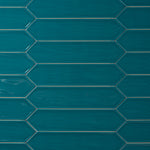 Load image into Gallery viewer, Chanelle Peacock Green 3x12 Picket Ceramic Tile Glossy Tilezz 
