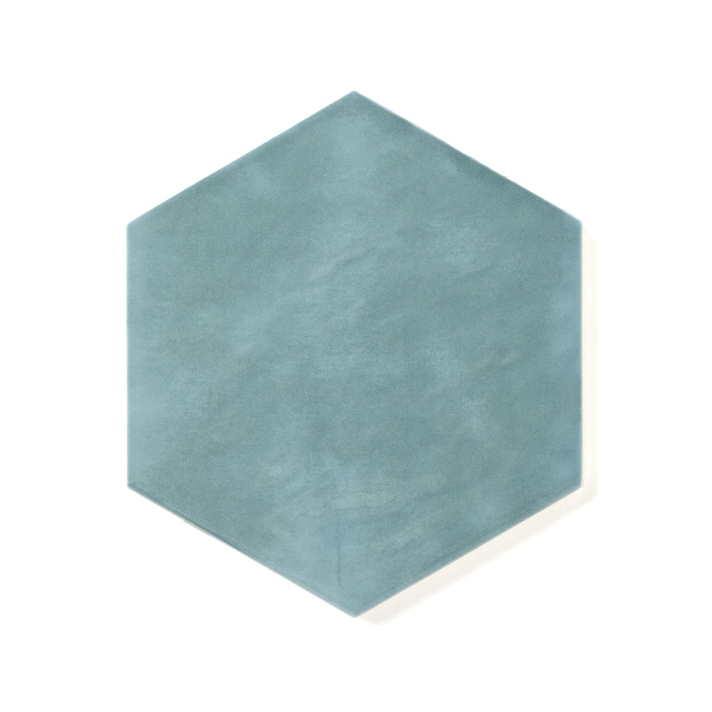 San Fran Volga Blue Hexagon Ceramic Wall Tile Tilezz 