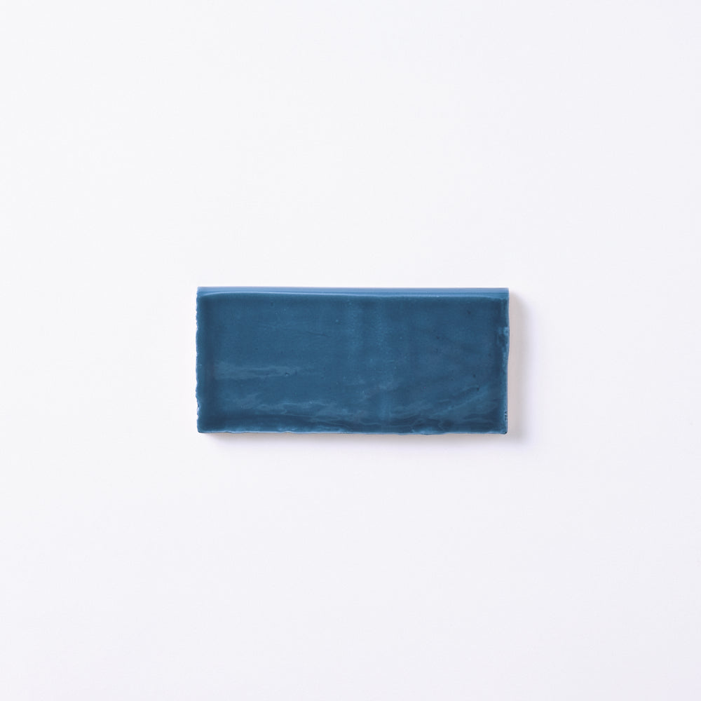 St Lucia Azul 2.5 x 5 Bullnose Ceramic Tile Glossy Tilezz 