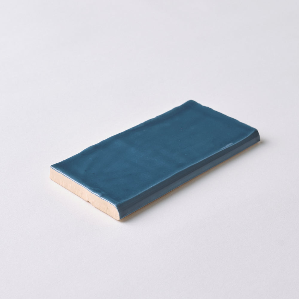 St Lucia Azul 2.5 x 5 Bullnose Ceramic Tile Glossy Tilezz 