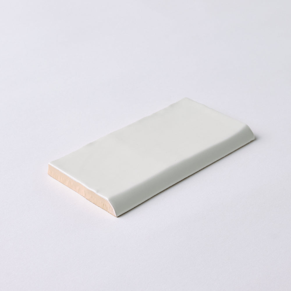 St Lucia Blanco 2.5 x 5 Bullnose Ceramic Tile Glossy Tilezz 