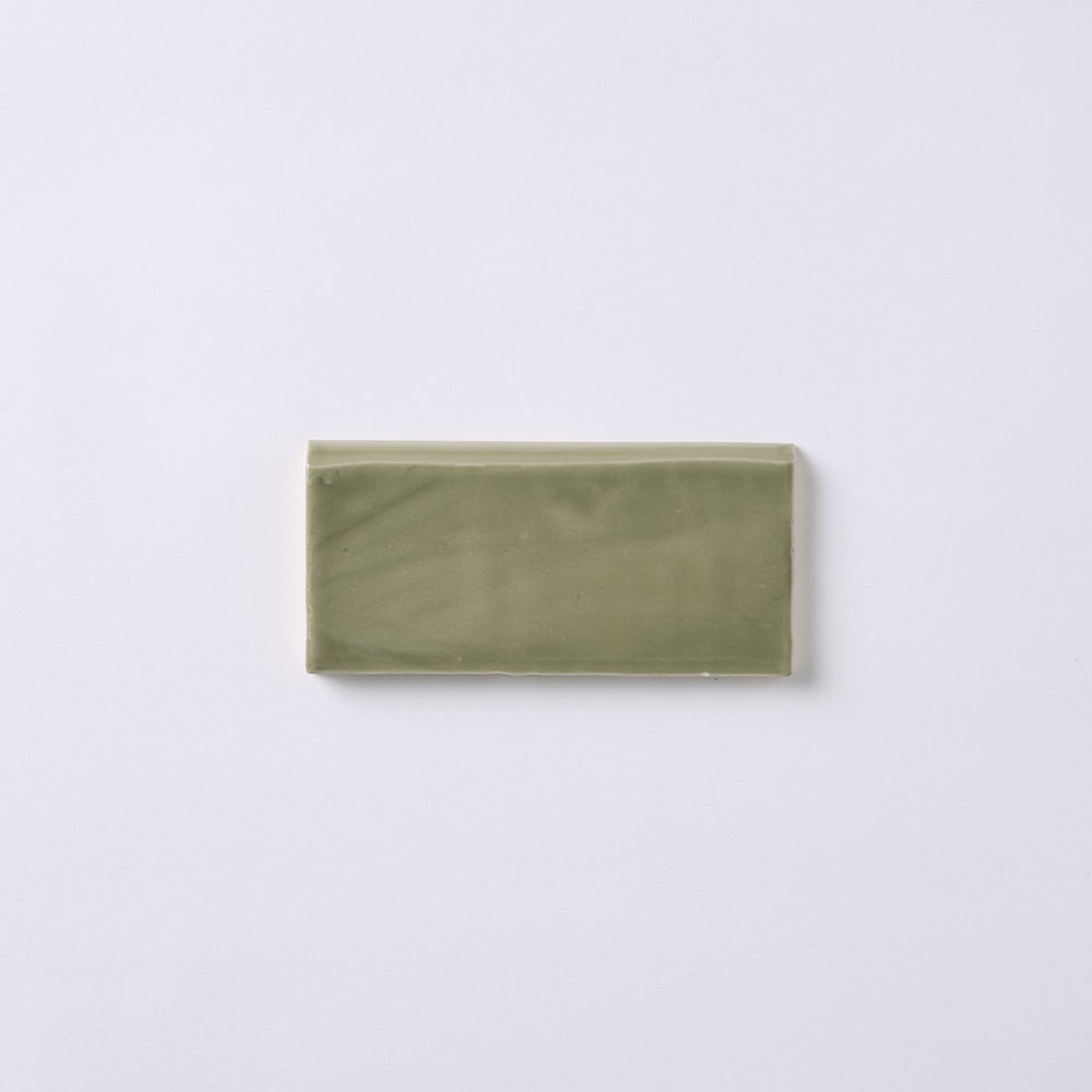 St. Lucia Green 2.5 x 5 Bullnose Ceramic Tile Glossy Tilezz 