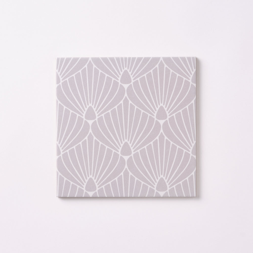 Encaustic Look Eiffel Shell Lavender / White 8x8 Porcelain Tile Tilezz 