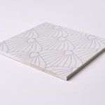 Load image into Gallery viewer, Encaustic Look Eiffel Shell White / Lavender 8x8 Porcelain Tile Tilezz 
