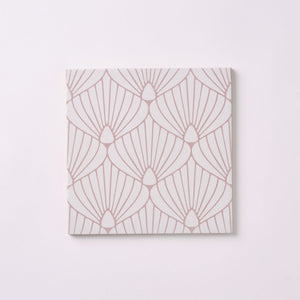 Encaustic Look Eiffel Shell White / Pink 8x8 Porcelain Tile Tilezz 