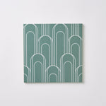 Load image into Gallery viewer, Encaustic Look Eiffel Oval Green / White 8x8 Porcelain Tile Tilezz 

