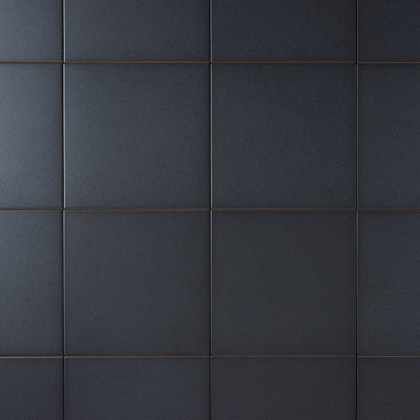 Daltile Vintage Solid Black 8x8 Ceramic Floor Tile - 7-7/8" Square - Matte Finish - USA