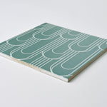 Load image into Gallery viewer, Encaustic Look Eiffel Oval Green / White 8x8 Porcelain Tile Tilezz 
