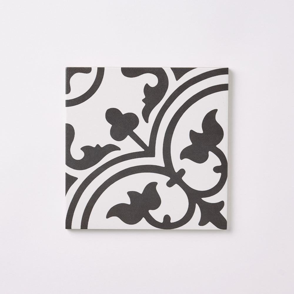 Encaustic Look Marrakech Black Cape 8x8 Porcelain Tile Tilezz 